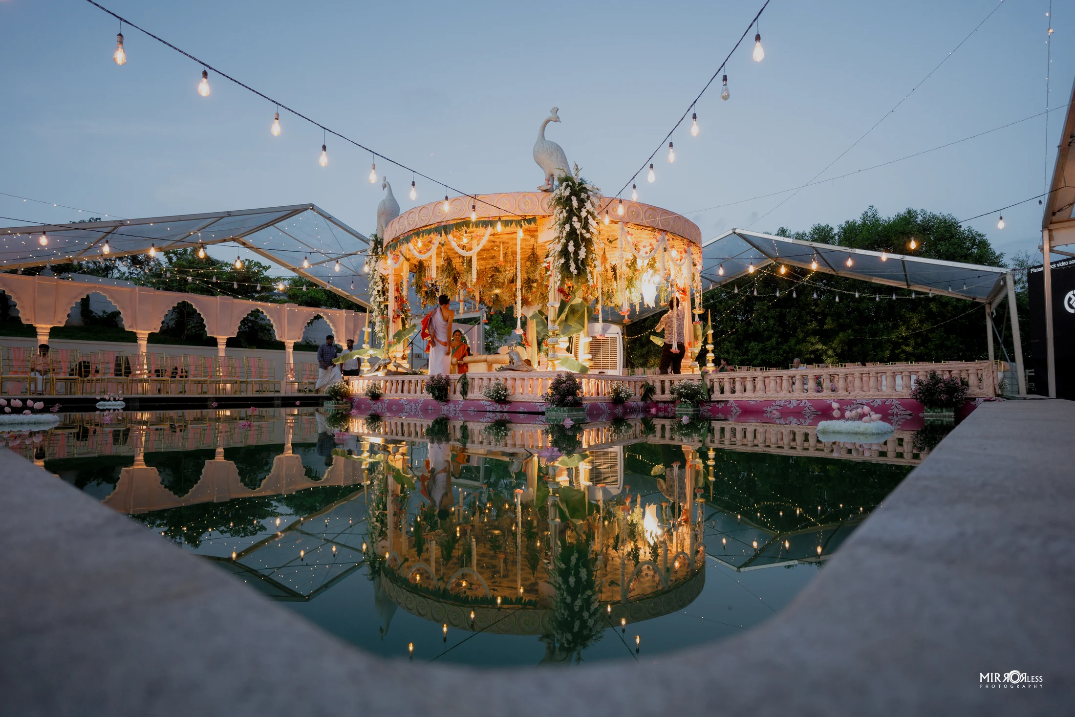The floating mandap at Bougainvil'La, daylight